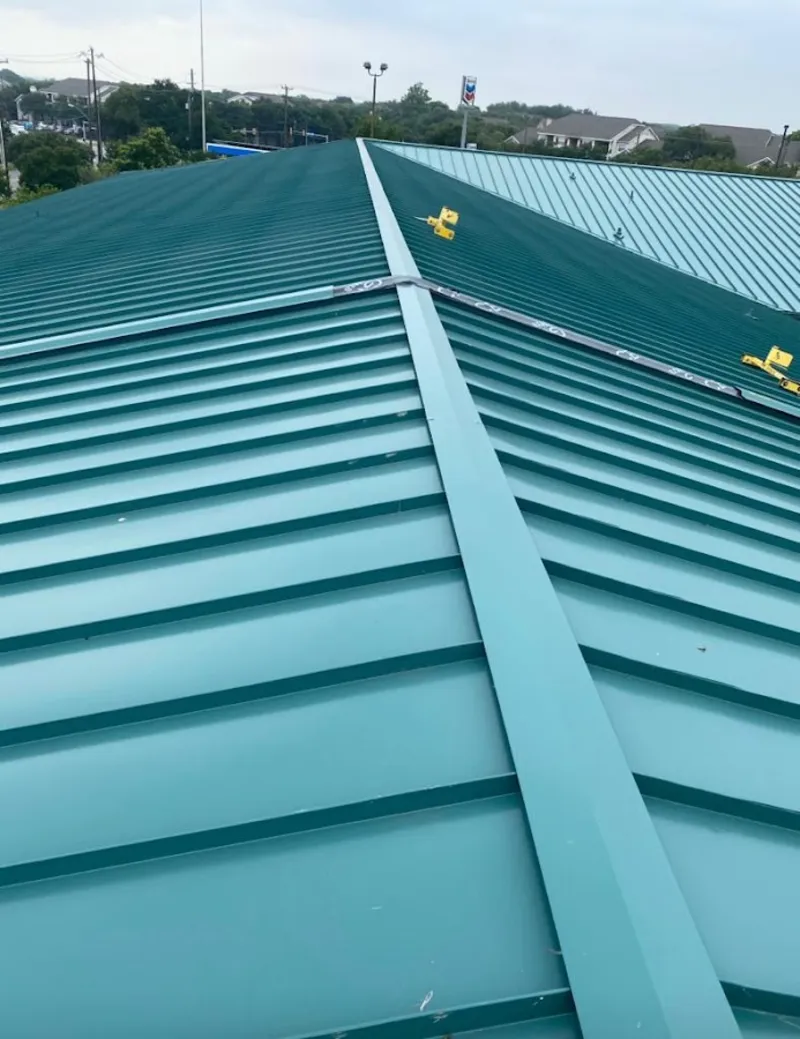 Green commercial metal roof ridge and valley for Metal Roof Repair in Taneytown